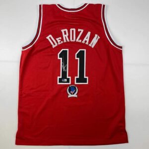 Autographed/Signed DeMar DeRozan Chicago Red Basketball Jersey Beckett BAS COA