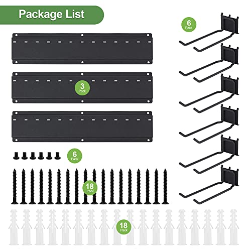 Garage Storage Tool Organizer Rack , Heavy Duty Sturdy Gardening Tool Organizers and Storage, Adjustable Garage Tool Organizer Wall Mount with 6 pairs of Long Hooks 59.5inch Tracks,Hold Up to 300lbs