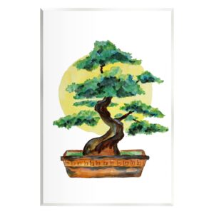 stupell industries bonsai tree sun shape wood wall art, design by sebastian grafmann