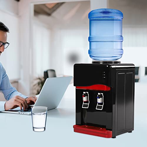 Countertop Water Dispenser 5 Gallon Water Cooler Dispenser Cold and Hot Water Dispenser with Child Safety Lock, Top Loading Water Dispenser