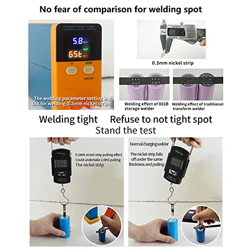 VADSBO Battery Spot Welder, Mini Welding Machine, 11.6 KW Capacitor Energy Storage Spot Welding Machine, Pulse Spot Welding Machine, Dual Function Welding Tool, for Lithium Battery Pack Building