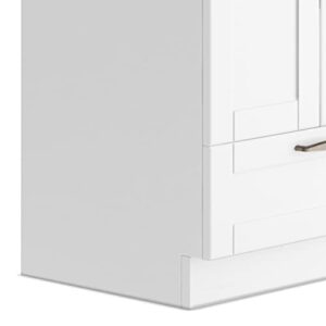 SIMPLIHOME Reed Transitional 24 Inch Deluxe Laundry Cabinet with Pull-out Faucet and Stainless Steel Sink in White, For the Laundry Room and Utility Room