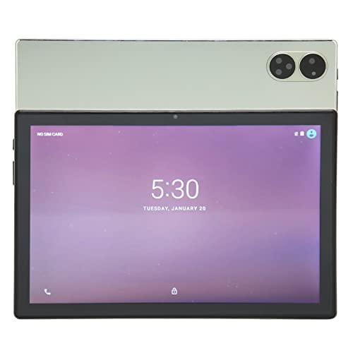 Naroote 10 Inch Tablet, 6G 256G 4G Call Tablet Green for Travel (US Plug)