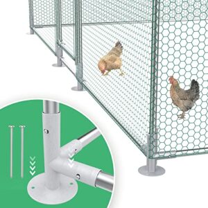 Unovivy Large Metal Chicken Coop Run, Outdoor Walk-in Poultry Cage Hen Run House Rabbits with Waterproof Cover and Secure Lock for Outside, Backyard and Farm (9.8'Lx19.7'W x6.4'H)