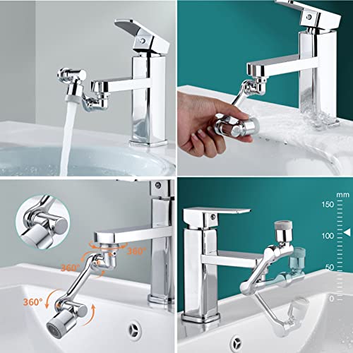 Faucet Extender for Kitchen Sink Universal,Faucet Extender for Bathroom Sink Brass,Universal Splash Filter Faucet 1080 Rotating,2 Water Outlet Modes