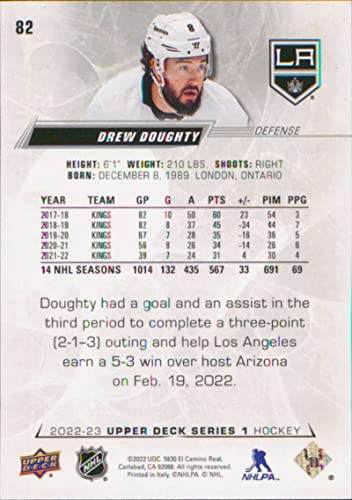 2022-23 Upper Deck #82 Drew Doughty Los Angeles Kings Series 1 NHL Hockey Trading Card