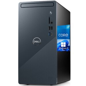 dell inspiron 3910 mini-tower desktop computer, intel core i7-12700, 64gb ram, 2tb ssd nvme + 1tb hdd, ax wi-fi, bluetooth, sd card reader, hdmi, vga - windows 11 pro (renewed)