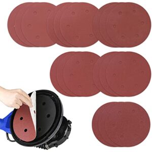 aote-pitt drywall sander kit, drywall sander sanding discs set 18 pcs, 9 inch 6 hole sander sandpaper, 3pcs each of 60/80/120/150/180/240 grits