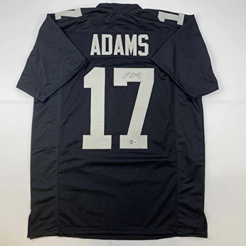 Autographed/Signed Davante Adams Las Vegas Oakland Black Football Jersey Beckett BAS COA #2