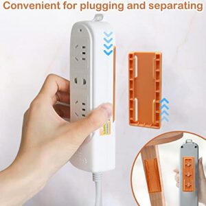 4Pcs Self Adhesive Power Strip Holder, Adhesive Punch Free Desktop Socket Fixer Wall Mounte, Plug-in Socket Fixer Bracket Stand for Kitchen Home Office Cable Management