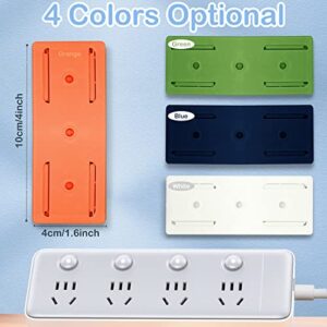 4Pcs Self Adhesive Power Strip Holder, Adhesive Punch Free Desktop Socket Fixer Wall Mounte, Plug-in Socket Fixer Bracket Stand for Kitchen Home Office Cable Management