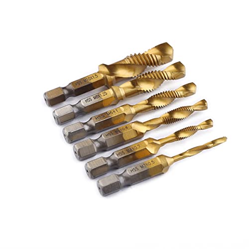 Angoily Holiday Candy Dish Precision Drill Bits 6pcs Tap Drill Bit Hex Shank Drill Bits Drill Bits Hex Shank Stubby Drill Bits Drilling Tool Complex HSS Drill Bits Mini Wooden Tongs