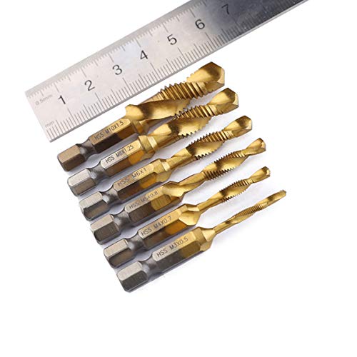 Angoily Holiday Candy Dish Precision Drill Bits 6pcs Tap Drill Bit Hex Shank Drill Bits Drill Bits Hex Shank Stubby Drill Bits Drilling Tool Complex HSS Drill Bits Mini Wooden Tongs