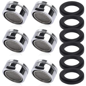 6 pcs faucet aerator 15/16-inch male threads aerator 2.2 gpm bathroom sink aerator faucet replacement parts with brass shell kitchen sink aerator universal size faucet filter with gasket