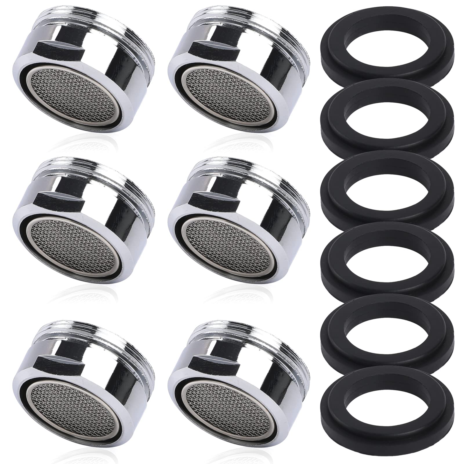 6 Pcs Faucet Aerator 15/16-Inch Male Threads Aerator 2.2 GPM Bathroom Sink Aerator Faucet Replacement Parts with Brass Shell Kitchen Sink Aerator Universal Size Faucet Filter with Gasket