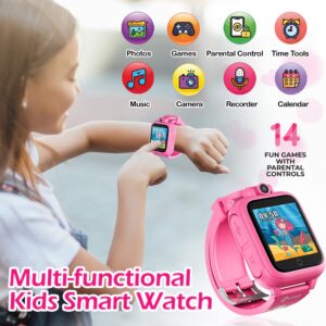 Contixo Kids Tablet, K102 10 Inch Tablet for Kids and Smart Watch Bundle, 2GB 32 GB Toddler Tablet with Bluetooth, with Smart Watch That Touch Screen, Camera, Video and Audio Recording - Pink