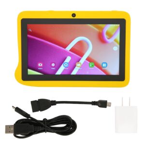 7 Inch Tablet for Kids Study, 2GB RAM and 32GB ROM Octa Core CPU, 1280X800 LCD Screen, 5G WiFi Dual Band, 5000mAh Battery, HD Tablet with Protective Case for Android 10(Yellow)