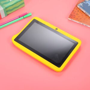 7 Inch Tablet for Kids Study, 2GB RAM and 32GB ROM Octa Core CPU, 1280X800 LCD Screen, 5G WiFi Dual Band, 5000mAh Battery, HD Tablet with Protective Case for Android 10(Yellow)