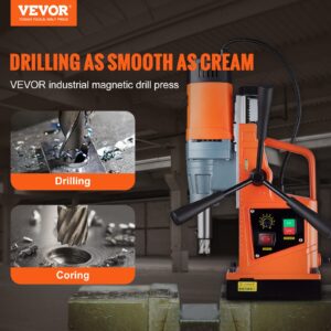 VEVOR Mag Drill Press, 1550W 2" Boring Diameter, 2922lbf Power Magnetic Drill, 500 PRM, 10-Speed, Electric Drilling Machine for Metal Surface, Industrial and Home Improvement