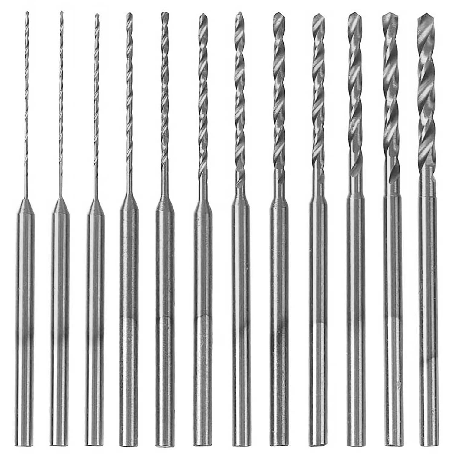 Mini Twist Drill Bits Set - 10Pcs 0.6mm-2.2mm Micro Wood Drill Bit 2.35 Shank Titanium Coated HSS Engraving Drill Bits Hole Drilling Tool for DIY Resin, Beads, Jewelry (12)