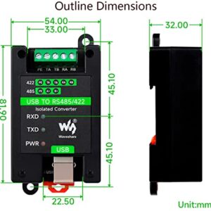 USB to RS485/422 Converter Onboard FT232RL and SP485EEN Chip, Industrial Isolated Adapter with Multiple Protection, Up To 1.2km Transmit Distance Linux, Android, WinCE, Win11/10/8.1/8/7/XP, Etc