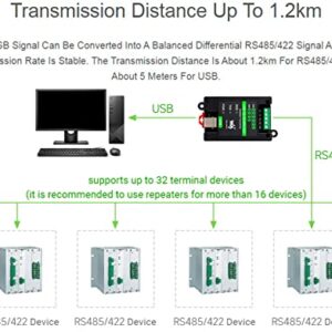 USB to RS485/422 Converter Onboard FT232RL and SP485EEN Chip, Industrial Isolated Adapter with Multiple Protection, Up To 1.2km Transmit Distance Linux, Android, WinCE, Win11/10/8.1/8/7/XP, Etc