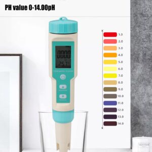 Zooke Water Quality Tester, Professional 7 in 1 ORP PH TDS Temp EC Salinity SG High Accuracy Waterproof Digital Water Quality Meter with Powder for Drinking Water, Aquariums and More