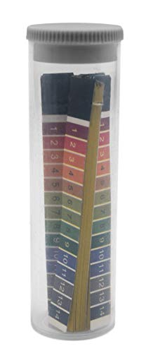 pH Test Strips 1-14 Range, 100 Testing Papers (20 x 5 Booklets in Plastic Vial) - for Acid & Alkaline Levels, Water, Soil, Wine, Soap-Making, Chemistry, Pool - Eisco Labs