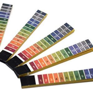pH Test Strips 1-14 Range, 100 Testing Papers (20 x 5 Booklets in Plastic Vial) - for Acid & Alkaline Levels, Water, Soil, Wine, Soap-Making, Chemistry, Pool - Eisco Labs
