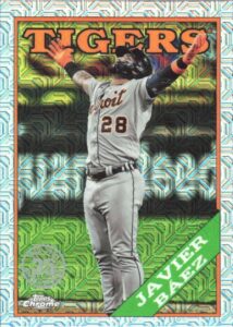 2023 topps series one silver packs mojo refractor #t88c-70 javier baez detroit tigers baseball official trading card of the mlb