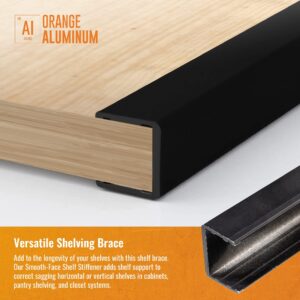 Smooth-Face Shelf Stiffener by Orange Aluminum, Rack, Cabinet, and Shelf Bracket, 48 Inches, for 1" Materials, White Powder Coat