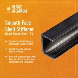 Smooth-Face Shelf Stiffener by Orange Aluminum, Rack, Cabinet, and Shelf Bracket, 48 Inches, for 1" Materials, White Powder Coat