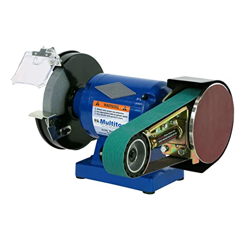 Multitool 2" x 36", 1 hp Industrial Belt Grinder, 8" Bench Grinder with Multitool Grinders Belt Attachment