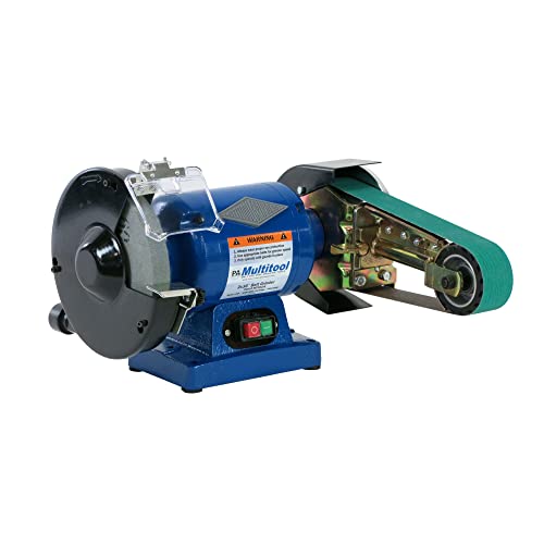 Multitool 2" x 36", 1 hp Industrial Belt Grinder, 8" Bench Grinder with Multitool Grinders Belt Attachment