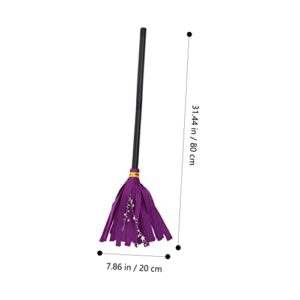 TENDYCOCO 6 Pcs Witch Broom Halloween Wizard Toy Broom Toy Makeup Decor Halloween Cosplay Prop Witches Prop Wizard Broom Role Play Toys for Kids Clothing Plastic Child Accessories Purple