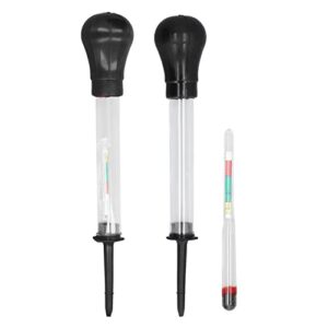 Emoshayoga Hydrometer, Clear Scale Easy Operation Hydrometers Tool 1.100-1.300 Range 2pcs Glass Portable for Battery