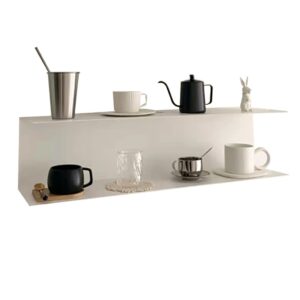 tauoduyy iron one-piece wall shelf, scandinavian style kitchen wall spice storage rack, living room cup holder, bedroom bookshelf, white ( color : 1pcs , size : 100x15x20cm )