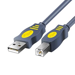 qjin usb 2.0 printer cable for hp officejet pro 8025e 9015e 8015e, envy 6055e 6455e, envy inspire 7955e 7255e, 10 feet