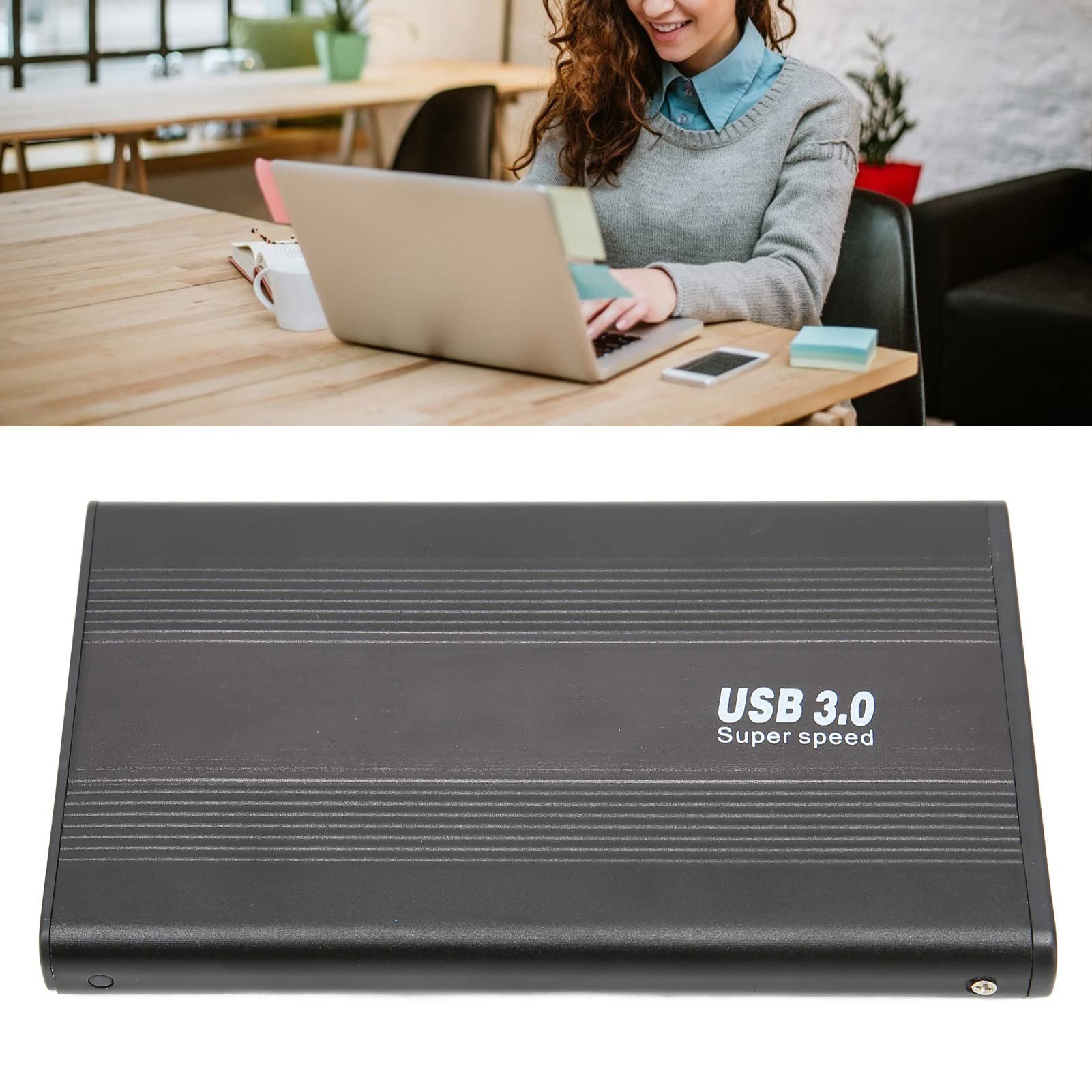 USB 3.0 Hard Drive Enclosure, 1TB Aluminium External Enclosures for SSD HDD, Support Hot Swap, Plug and Play, for Vista for Win for Win ME for Win XP