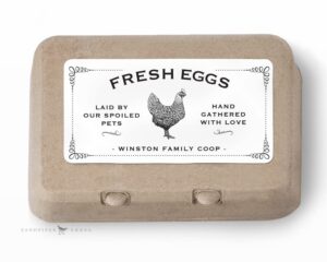 custom egg carton labels, 2" x 4", 10 per sheet