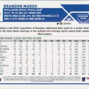 2023 Topps #237 Brandon Marsh NM-MT Philadelphia Phillies Baseball Trading Card