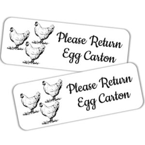 60 chicken egg carton labels, please retrun egg carton, tags, stickers