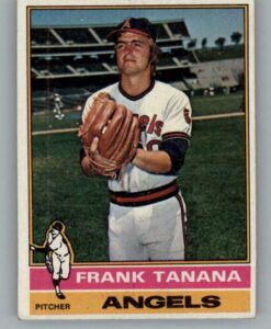 1976 topps (exmt) #490 frank tanana california angels mlb baseball trading card