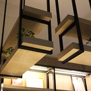 Hanging wine glass rack Ceiling Shelf Brackets 2-Layer，Solid Wood and Black Iron Ceiling-Type Flower Stand，Suspended Ceiling Storage Rack & Shelves for Restaurants and Bars, 6 Sizes (Size : 150x30x80