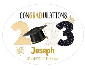 choose your year graduation cruise magnet decoration customized for your stateroom door on your disney cruise, carnival, royal caribbean, etc