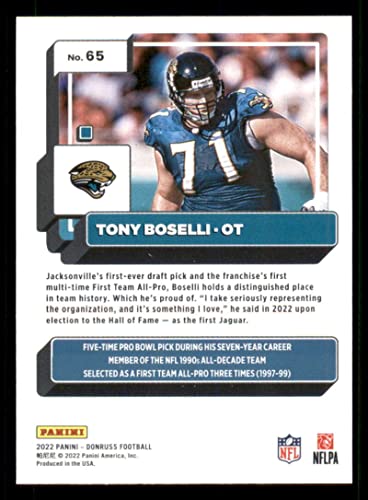 Football Trading Card NFL 2022 Donruss #65 Tony Boselli NM Near Mint Jaguars