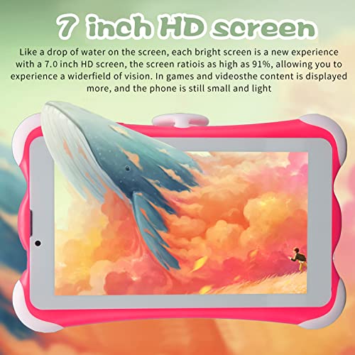 VINGVO Toddler Tablet, MTK6582 6000mAh Rechargeable Battery Dual SIM Dual Standby 7 Inch 1280x800 Kids Tablet for Gaming (US Plug)