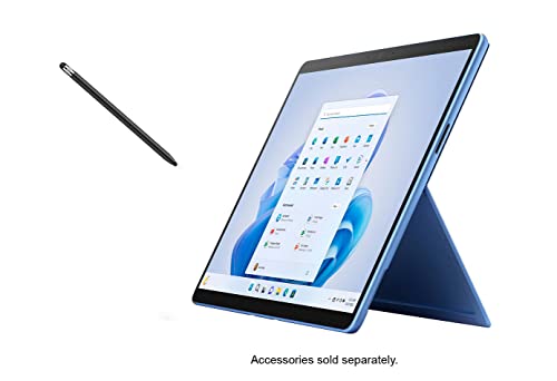 Microsoft Surface Pro 9, 13.3" Touchscreen 2-in-1 Tablet, 12th Gen Intel Core i7-1255U, Intel Iris Xe Graphics, 16GB DDR5 RAM, 512GB SSD, Windows 11h, Sapphire, Device Only, with MTC Stylus Pen