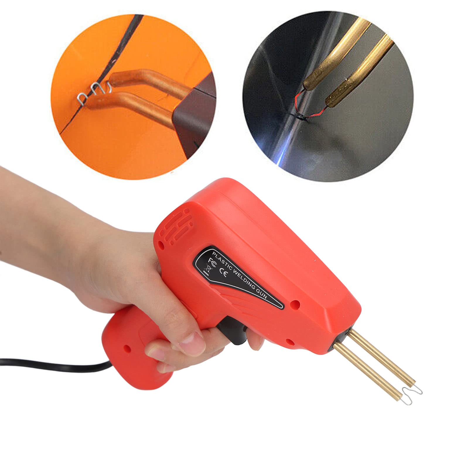 Upgraded Plastic Welder, Plastic Welding Kit Hot Stapler Plastic Repair Kit Torch With Staple Robust Practical Bumper Repair Stapler Plastic Welder Gun Kit(Red)