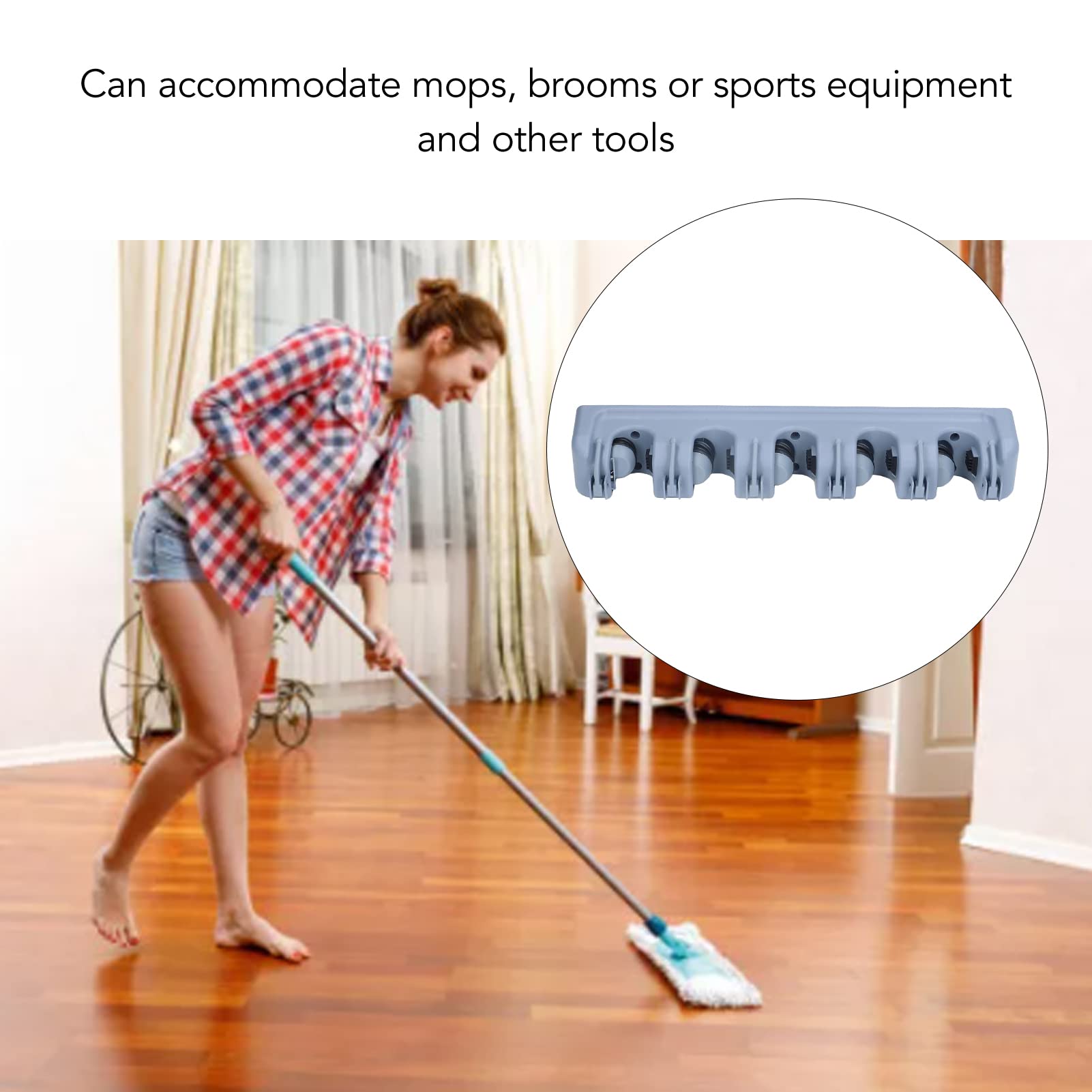 FOTABPYTI Broom Holder, Easy to Install Wall Mounted Multifunctional Broom Shelf for Garage (Type A)